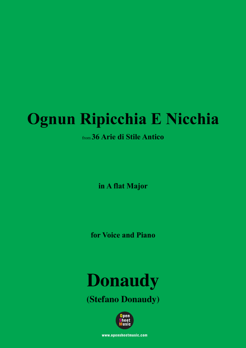 Donaudy-Ognun Ripicchia E Nicchia,from 36 Arie di Stile Antico,in A flat Major