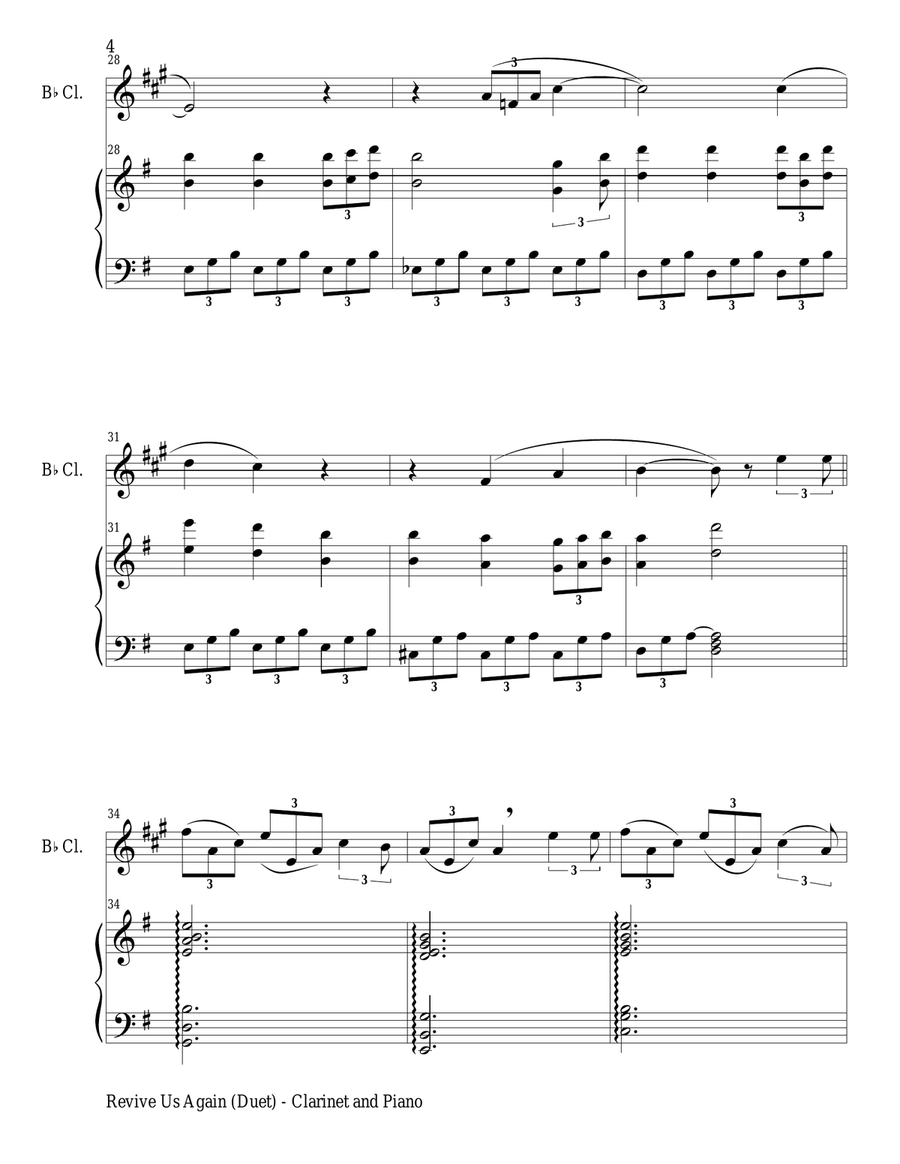 3 GOSPEL HYMNS, SET II (Duets for Bb Clarinet & Piano) Woodwind Duet scores gallery preview page 6