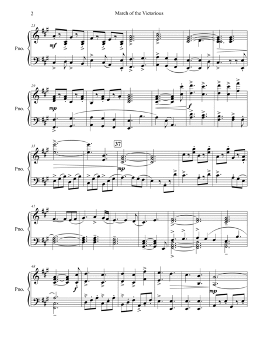 March of the Victorious Piano Solo scores gallery preview page 2
