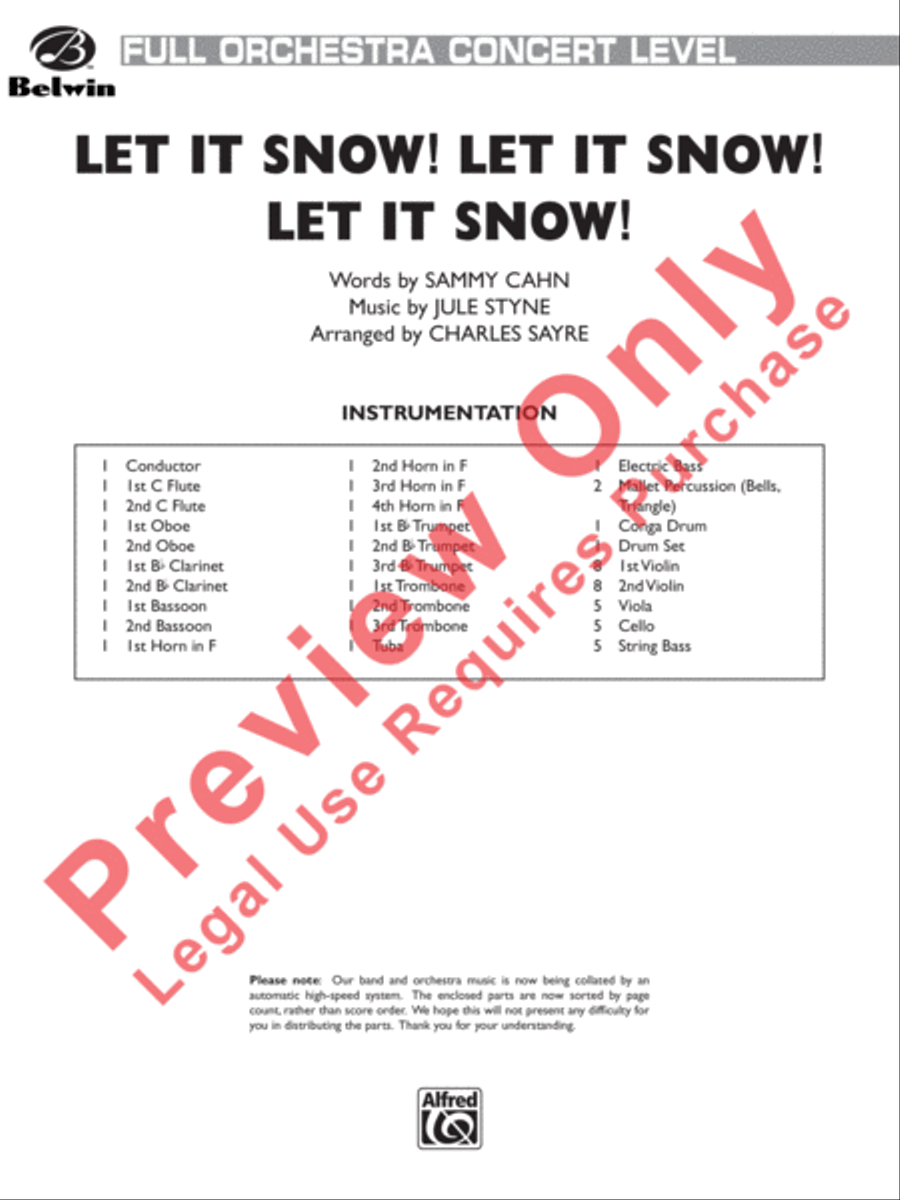 Let It Snow! Let It Snow! Let It Snow! Full Orchestra scores gallery preview page 2