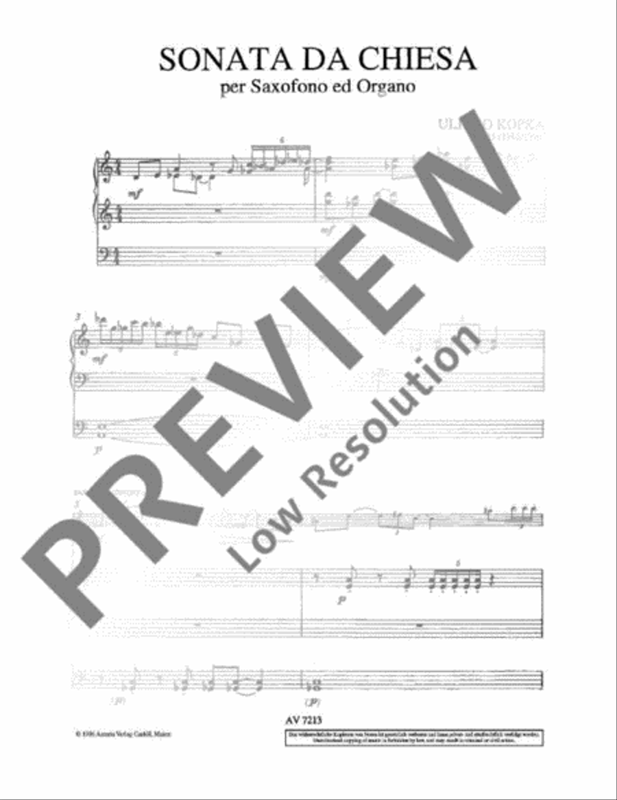 Sonata da chiesa Tenor Saxophone scores gallery preview page 4