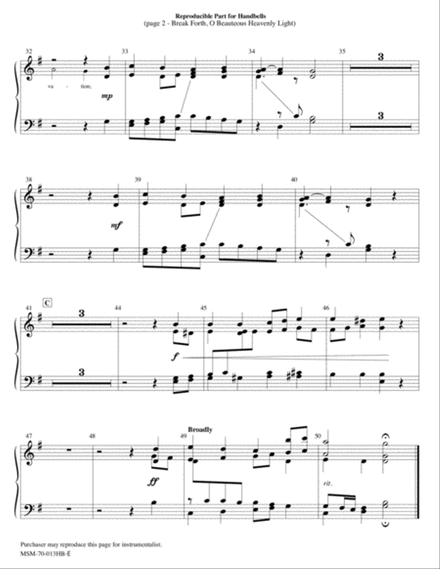 Holy Light A Candlelight Service of Carols (Downloadable Handbell Parts) Choir scores gallery preview page 5