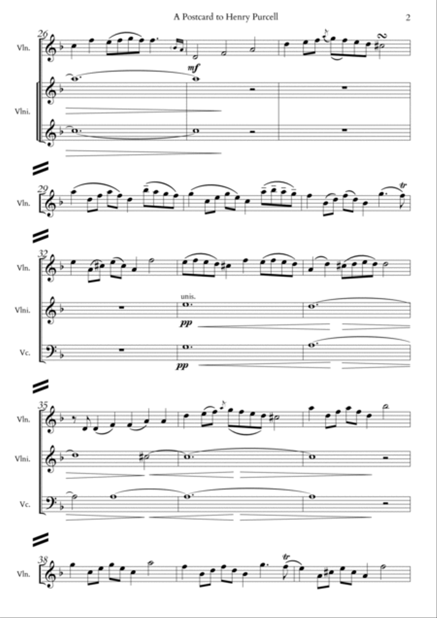 A Postcard To Henry Purcell String Quintet scores gallery preview page 2