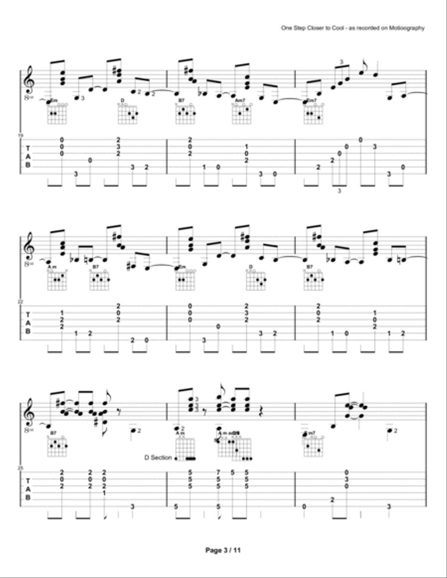 One Step Closer to Cool Acoustic Guitar scores gallery preview page 3