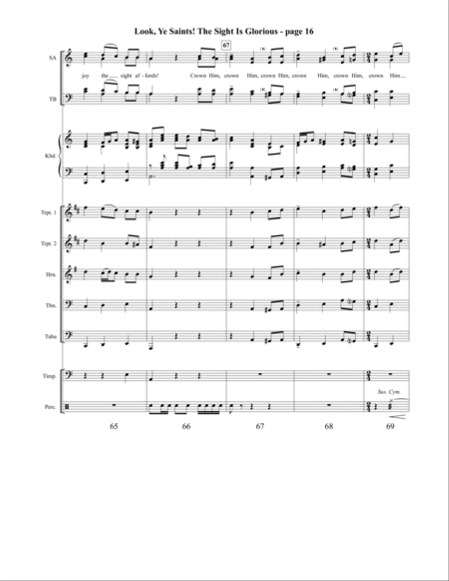 Look, Ye Saints! The Sight Is Glorious 4-Part scores gallery preview page 17