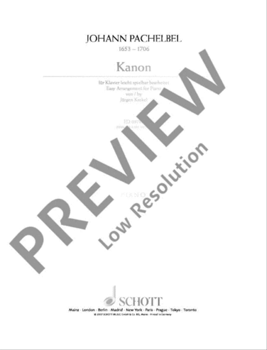 Canon Canon Piano Solo scores gallery preview page 4