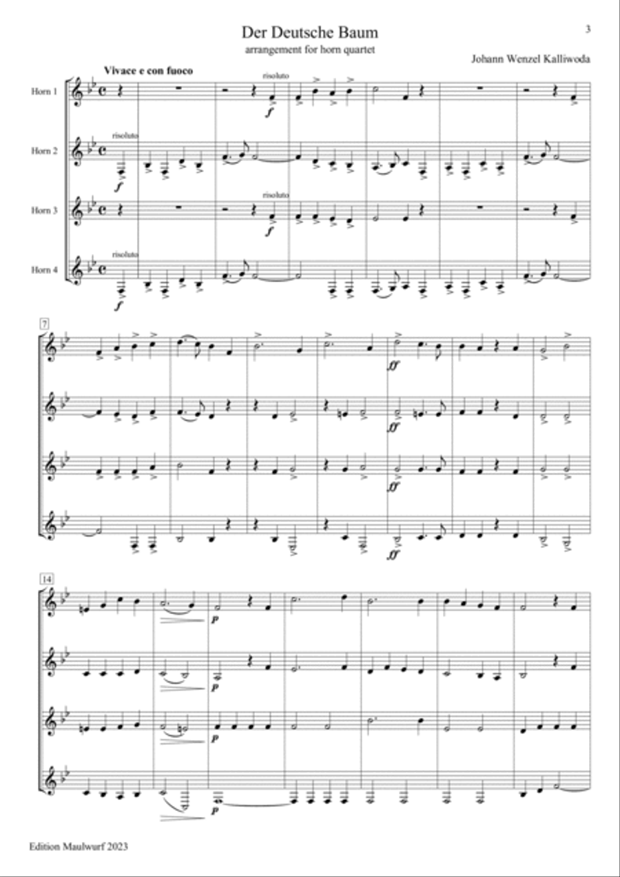 2 German Songs Brass Quartet scores gallery preview page 5