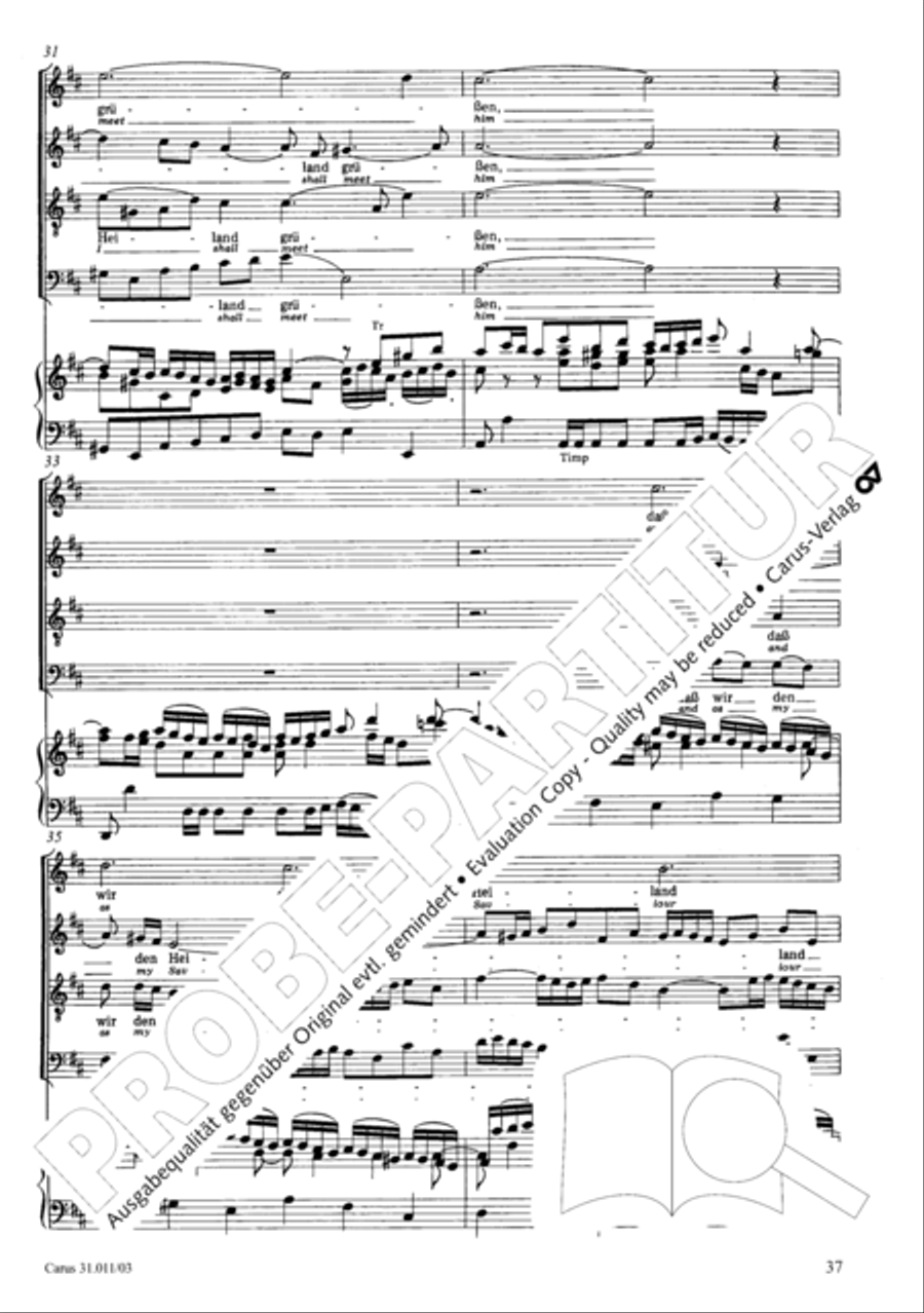 Lobet Gott in seinen Reichen (Himmelfahrtsoratorium) 4-Part scores gallery preview page 38