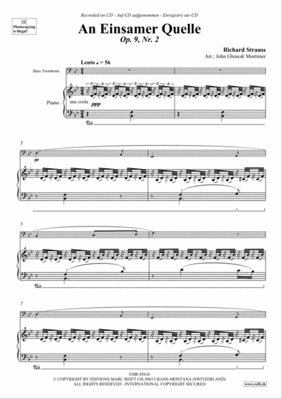 An Einsamer Quelle An Einsamer Quelle Bass Trombone scores gallery preview page 3