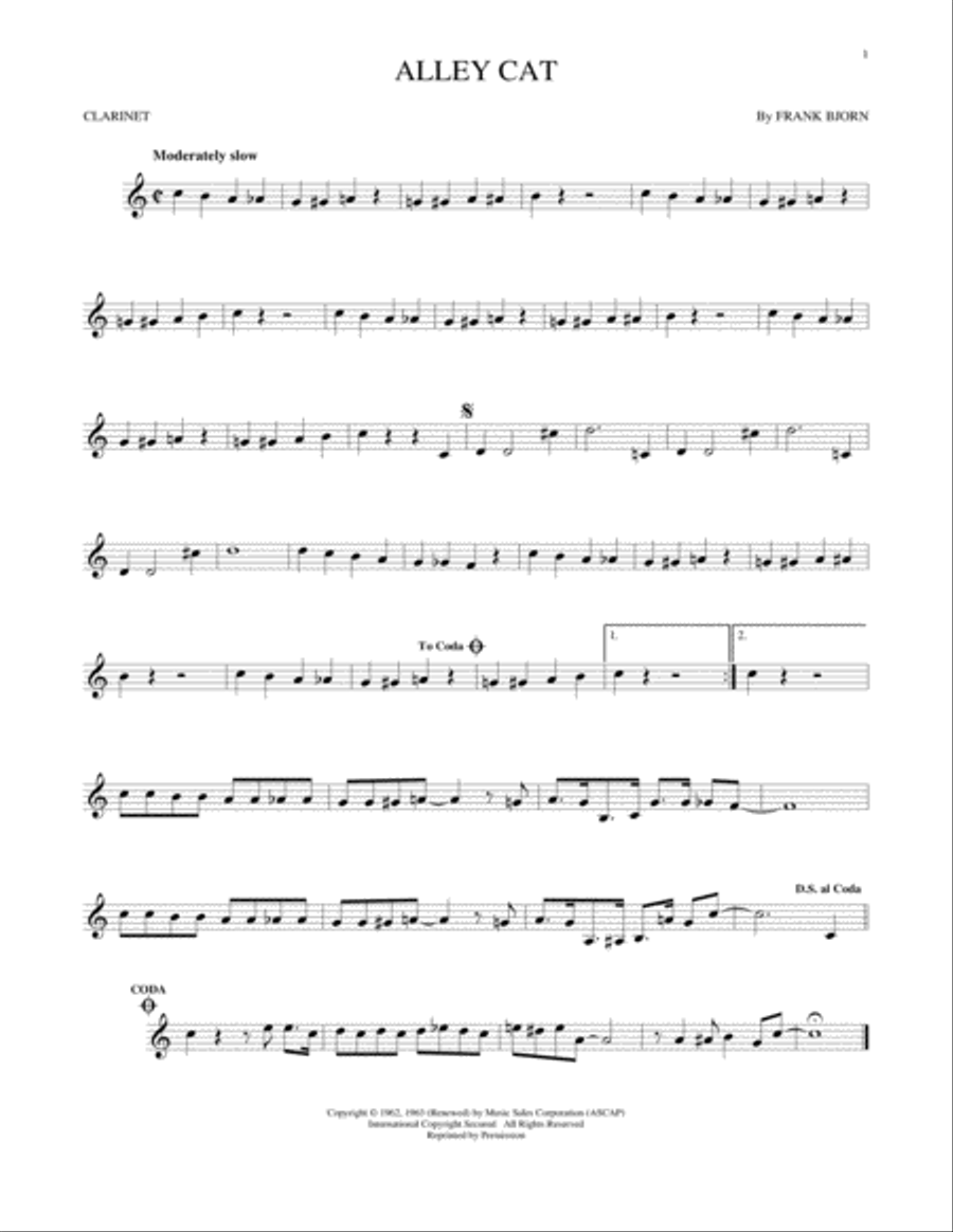 Alley Cat Clarinet Solo scores gallery preview page 1