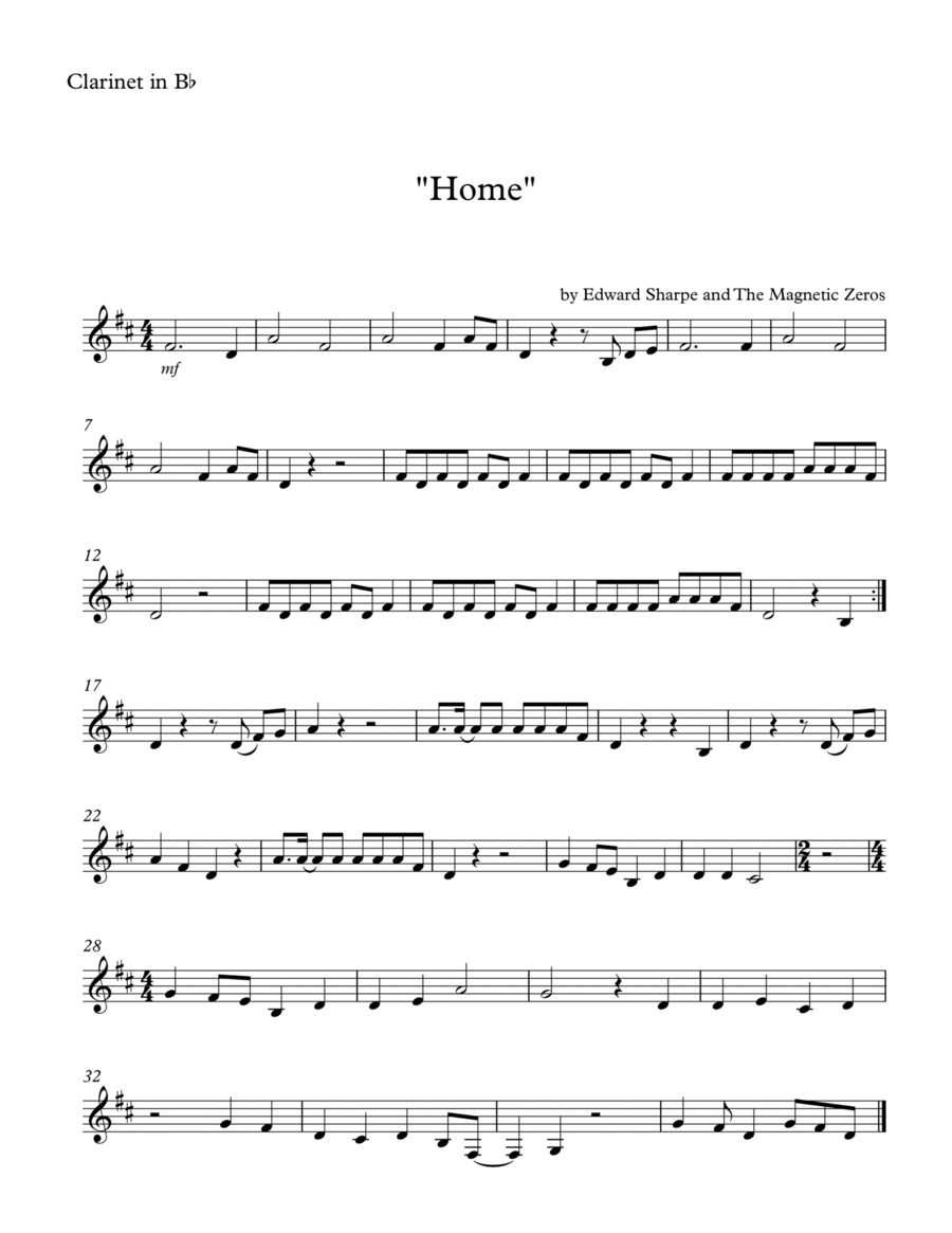 Home Home Clarinet Solo scores gallery preview page 1