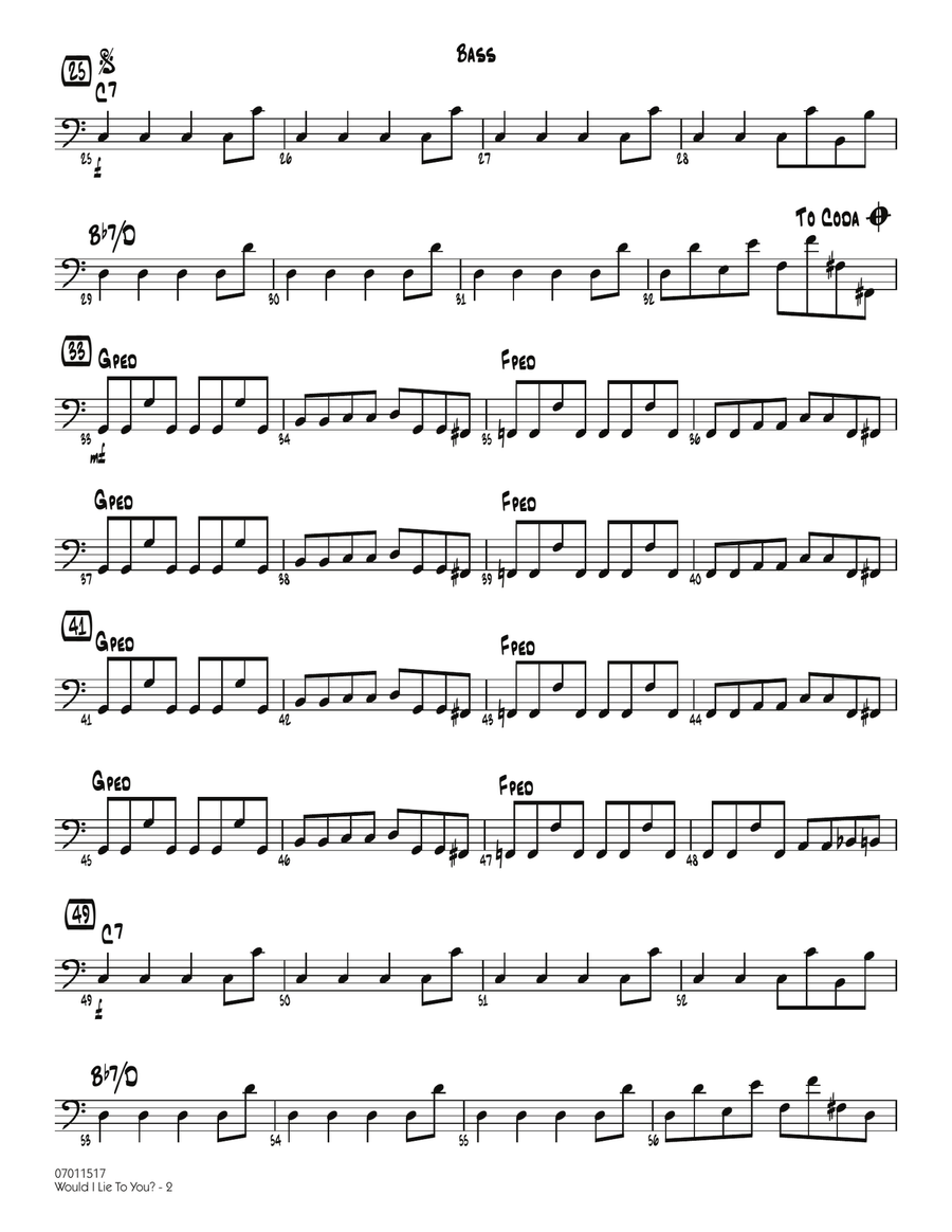 Would I Lie to You? - Bass Jazz Ensemble scores gallery preview page 2