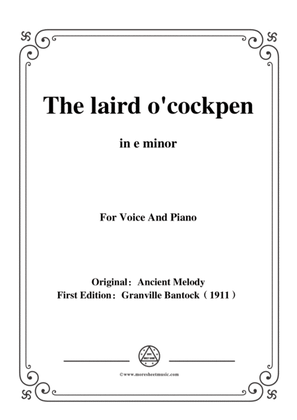 Book cover for Bantock-Folksong,The laird o'cockpen,in e minor,for Voice and Piano