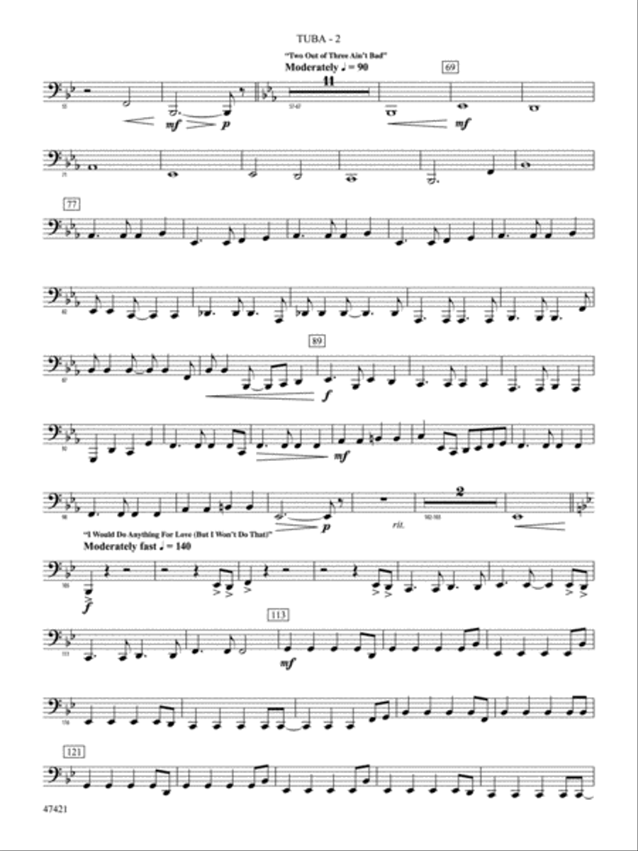 Meat Loaf---The Hits: Tuba Concert Band scores gallery preview page 2