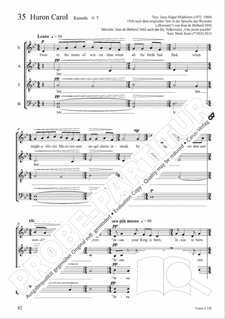 Christmas Carols of the World. Choral collection 4-Part scores gallery preview page 72