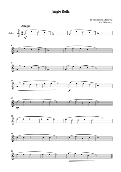 Jingle Bells - Classical Guitar image number null
