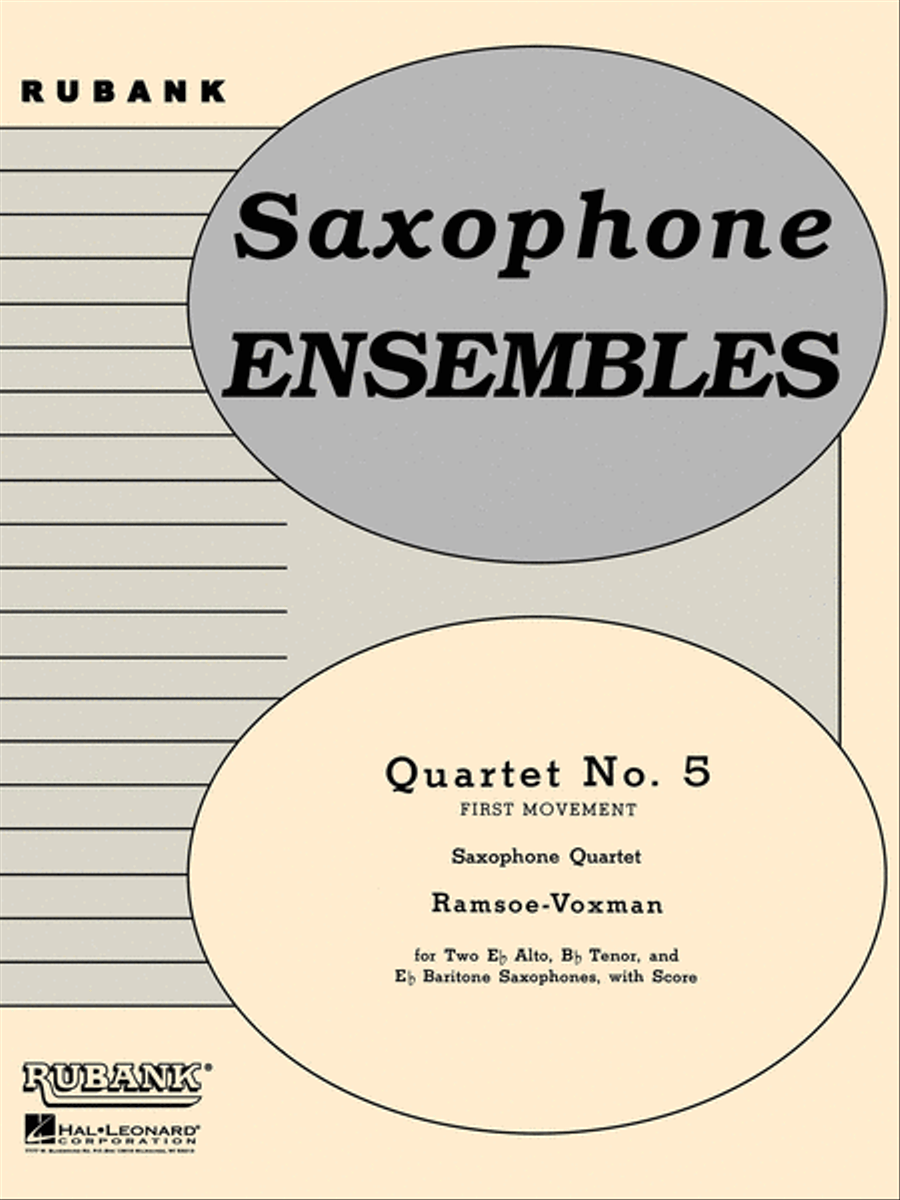 Quartet No. 5 (First Movement) Saxophone Quartet scores gallery preview page 1