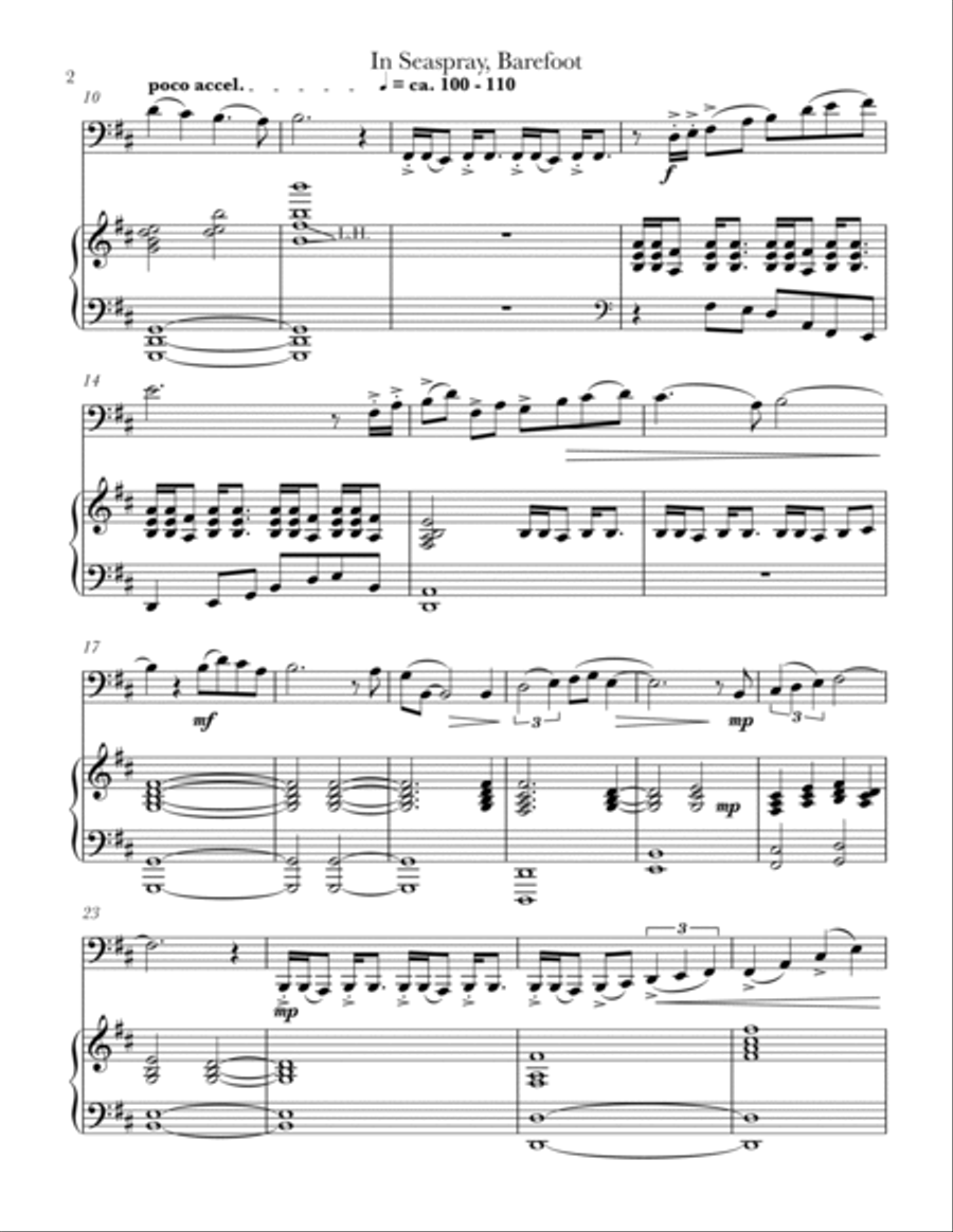 In Seaspray, Barefoot (tuba & piano) Tuba scores gallery preview page 3