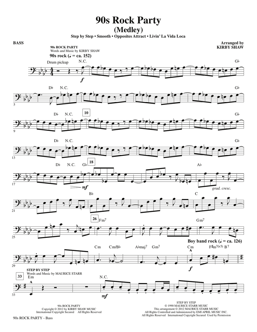 90s Rock Party - Bass Choir scores gallery preview page 1