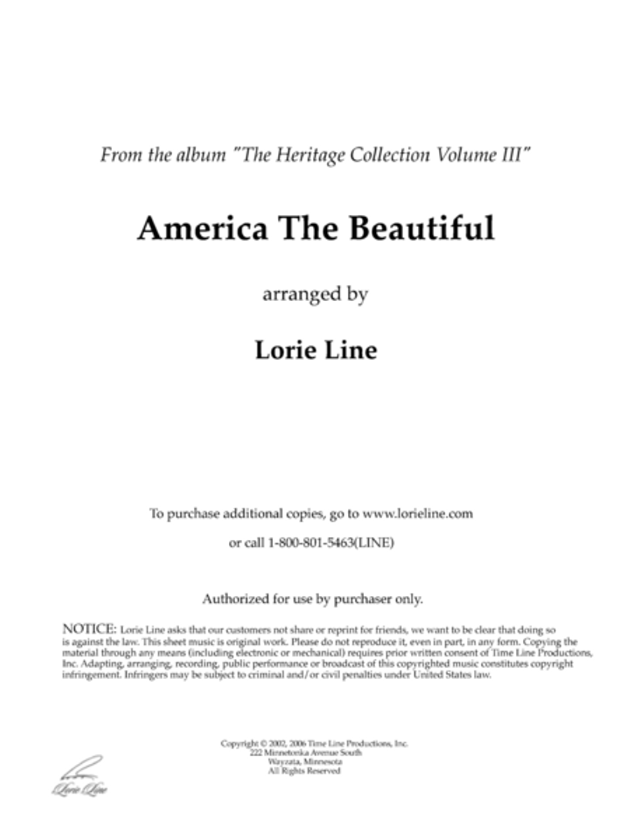 America The Beautiful Piano Solo scores gallery preview page 1