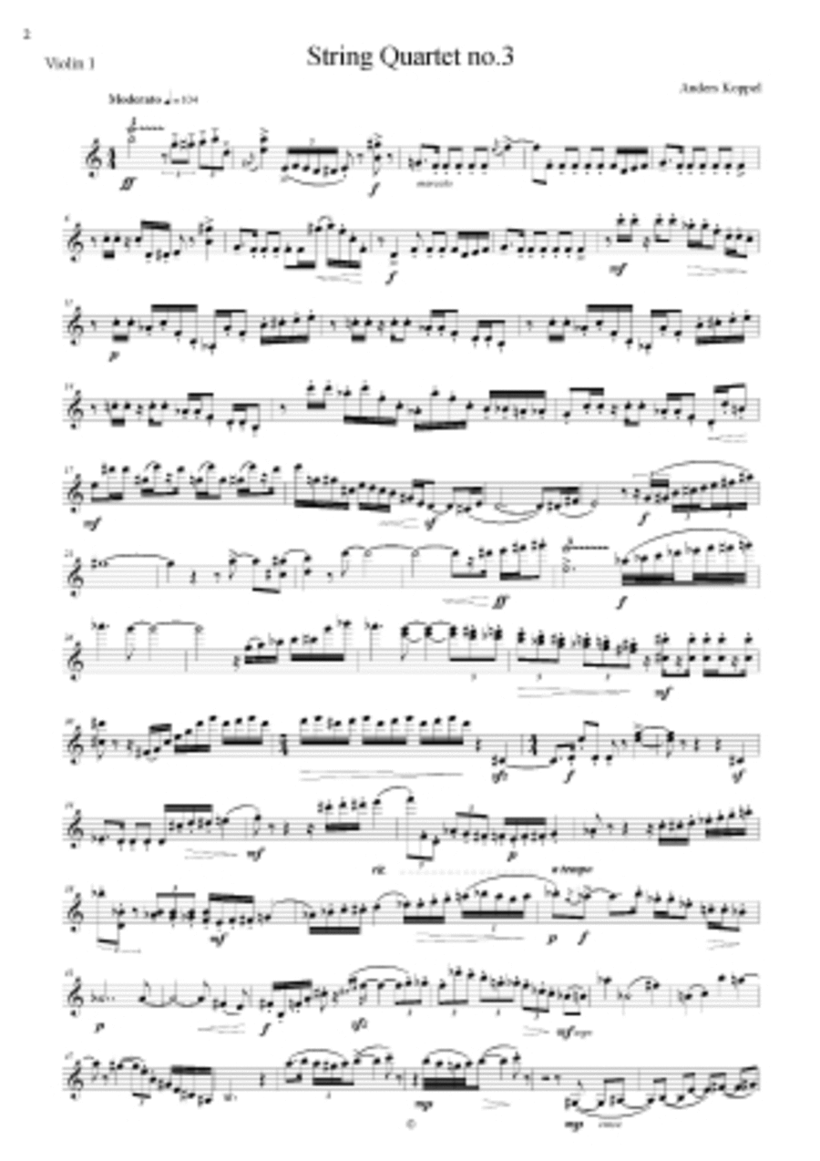 String Quartet No. 3 String Quartet scores gallery preview page 1