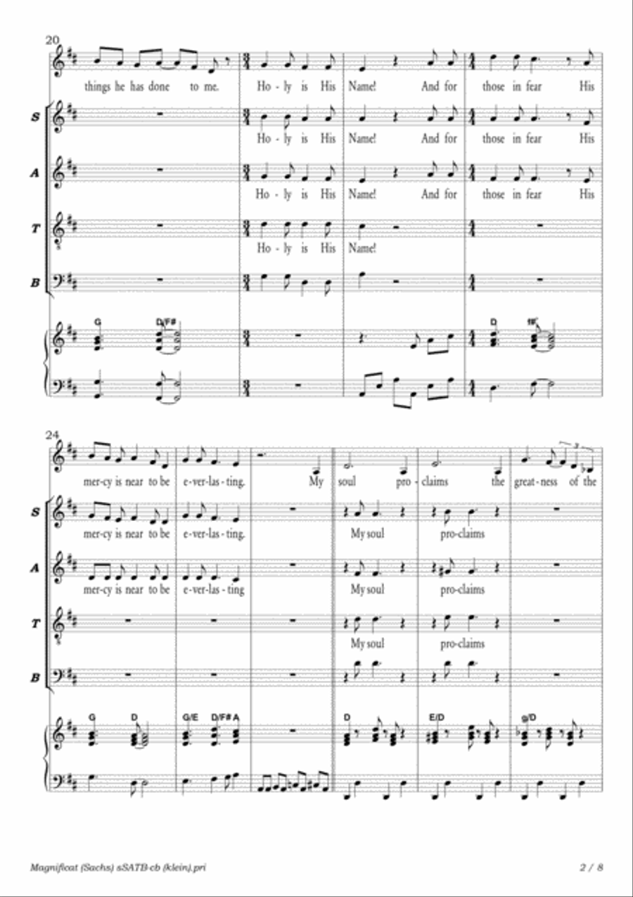 Magnificat 4-Part scores gallery preview page 2