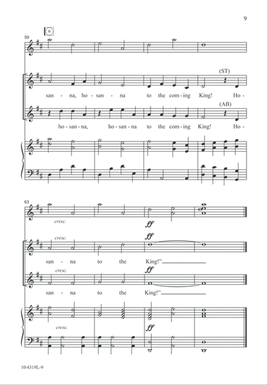 Hosanna! Unison Choir scores gallery preview page 9