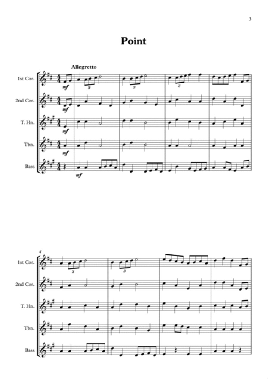 Four Cornish Tea Treat Tunes for Brass Quintet Brass Quintet scores gallery preview page 3