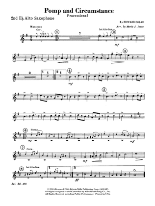 Pomp and Circumstance, Op. 39, No. 1 (Processional): 2nd E-flat Alto Saxophone
