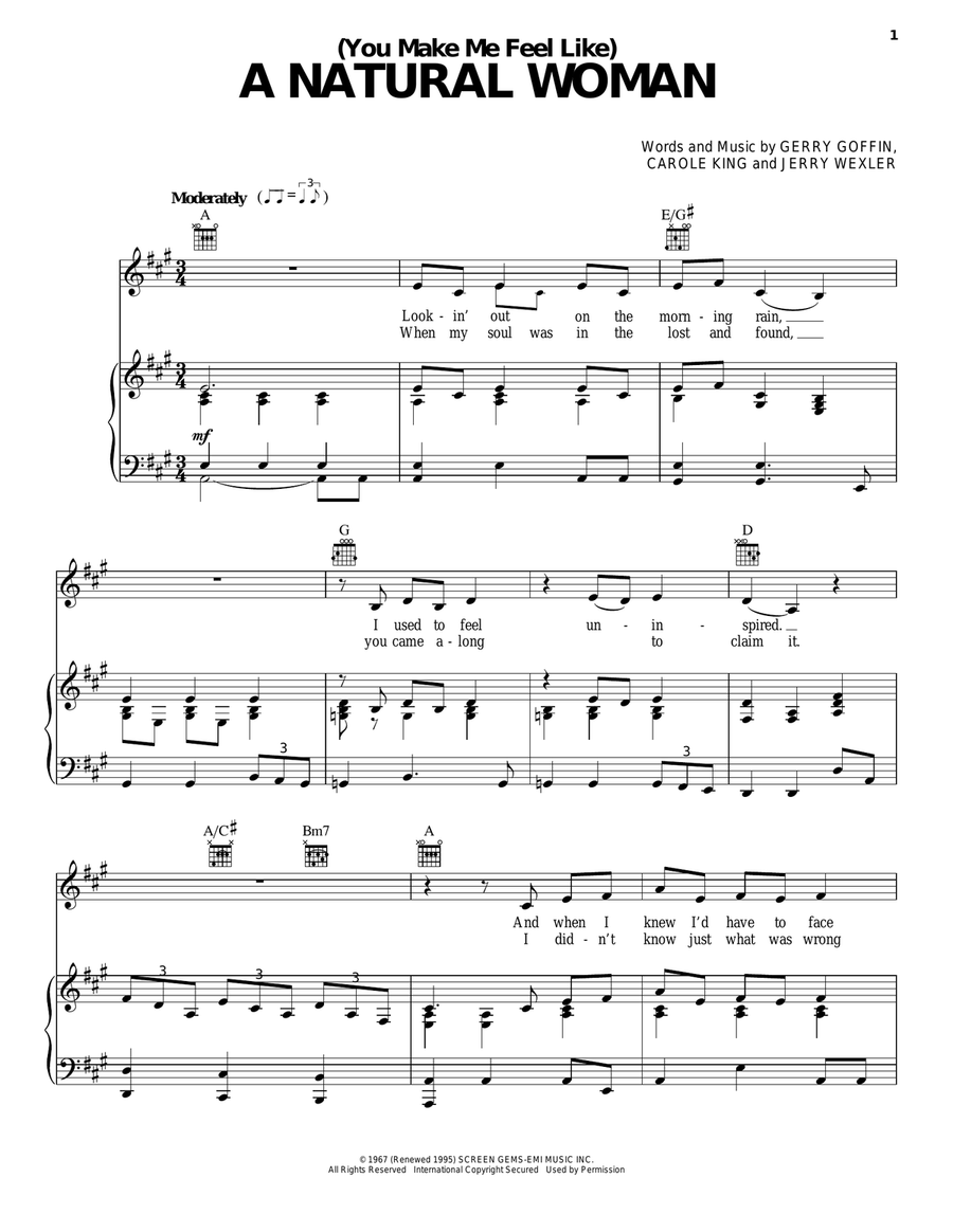 (You Make Me Feel Like) A Natural Woman Acoustic Guitar scores gallery preview page 1