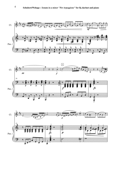 Franz Schubert: Sonata in A minor "per arpeggione", arranged for Bb clarinet and piano