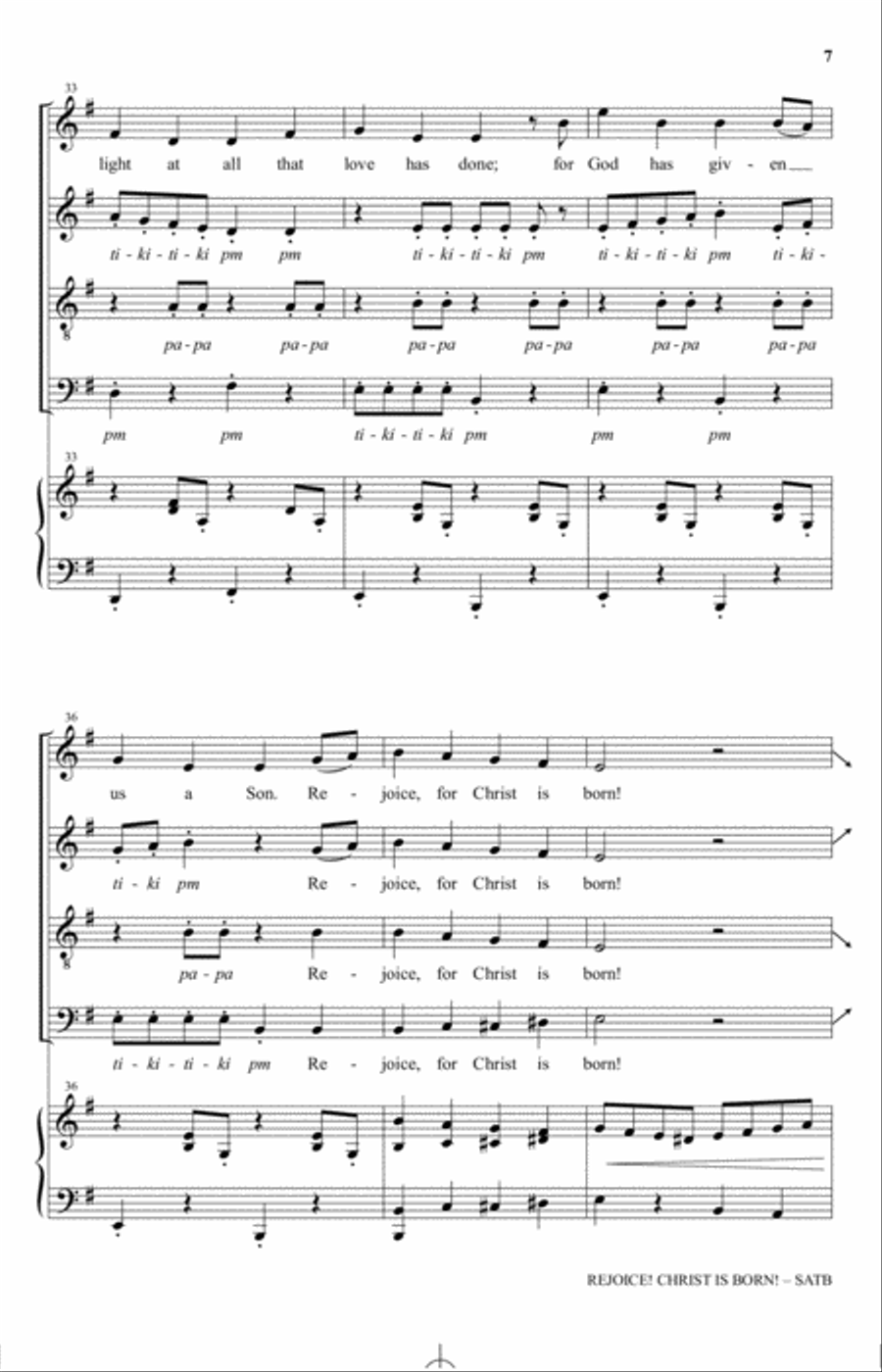 Rejoice! Christ Is Born! 4-Part scores gallery preview page 5