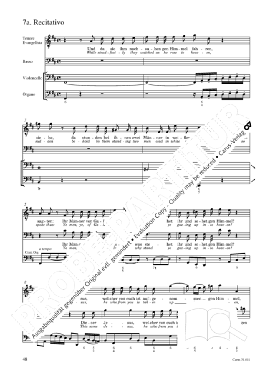 Lobet Gott in seinen Reichen (Himmelfahrtsoratorium) 4-Part scores gallery preview page 49