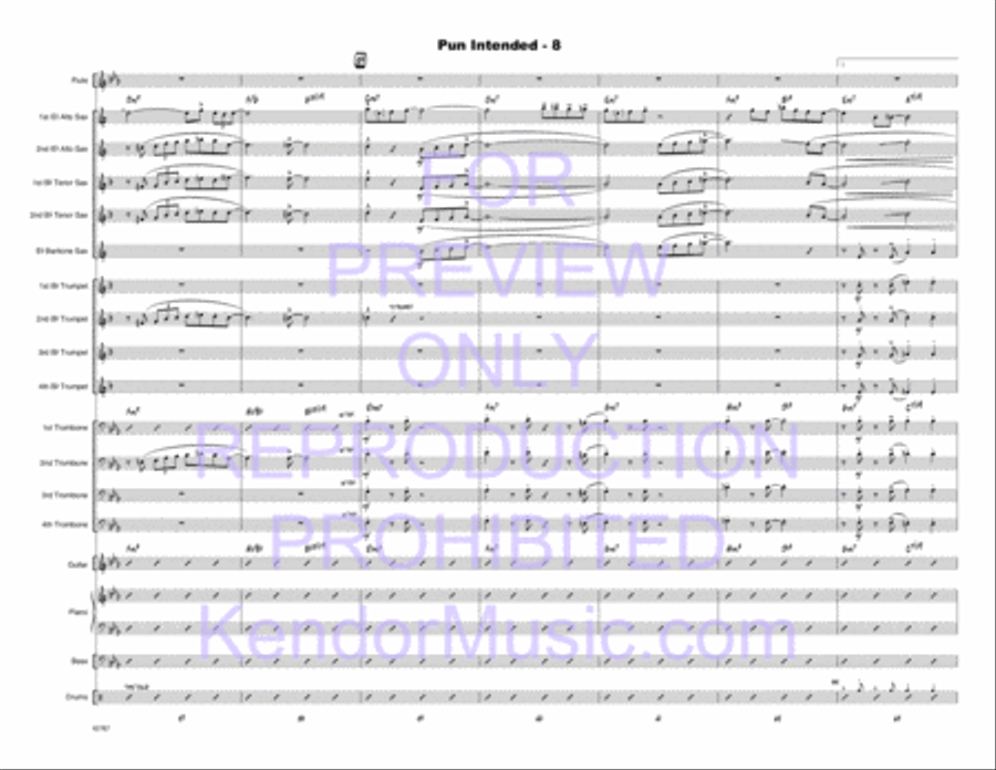 Pun Intended (Full Score) Jazz Ensemble scores gallery preview page 9