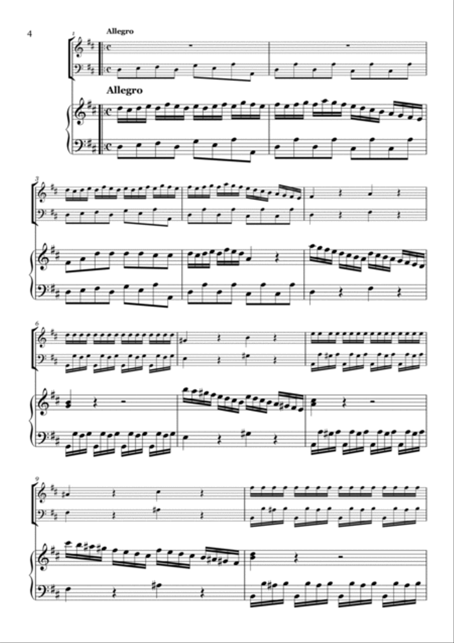 Handel - Sonata for Violin and Continuo Piano Trio scores gallery preview page 5
