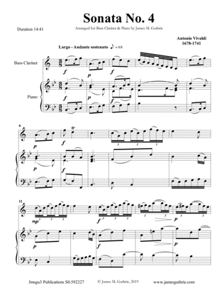 Vivaldi: Sonata No. 4 for Bass Clarinet & Piano