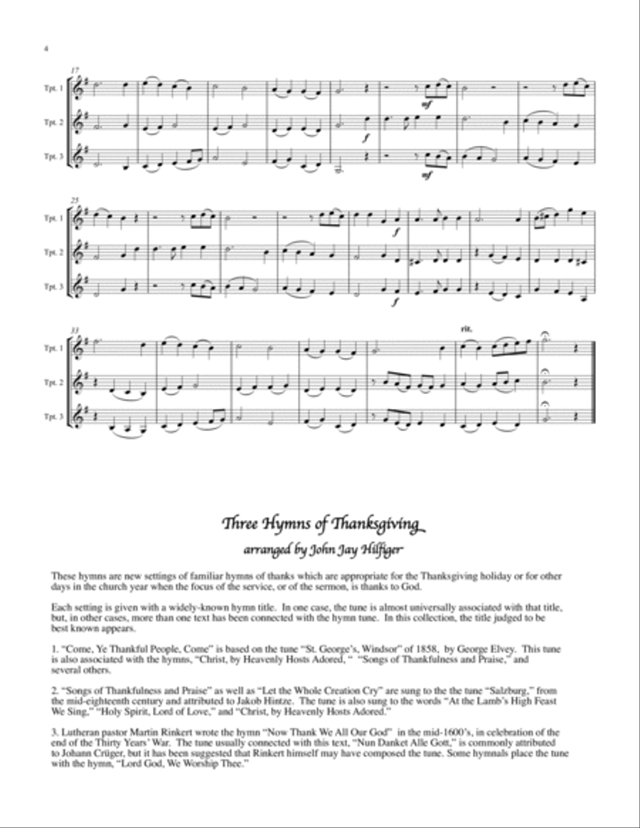 3 Hymns of Thanksgiving 3 Hymns of Thanksgiving Trumpet Trio scores gallery preview page 5