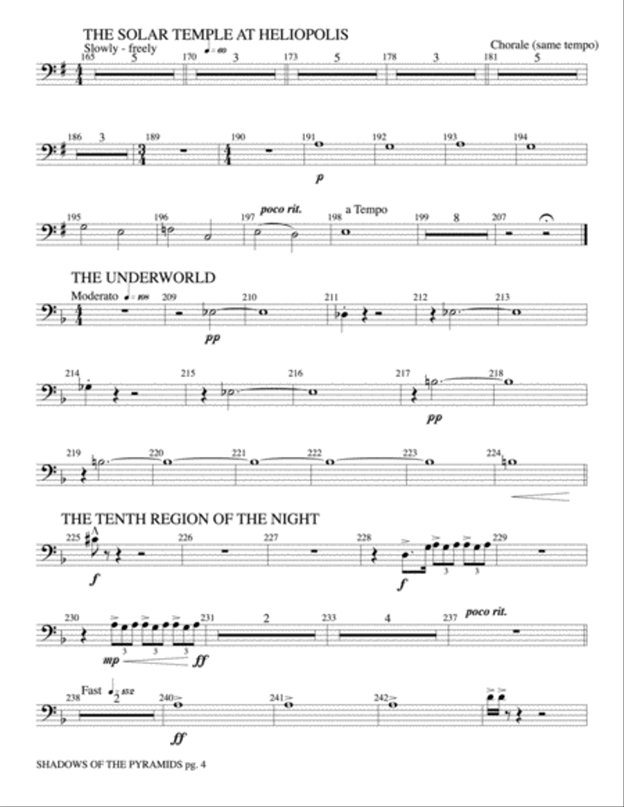 Shadows of the Pyramids: 2nd Trombone Concert Band scores gallery preview page 4