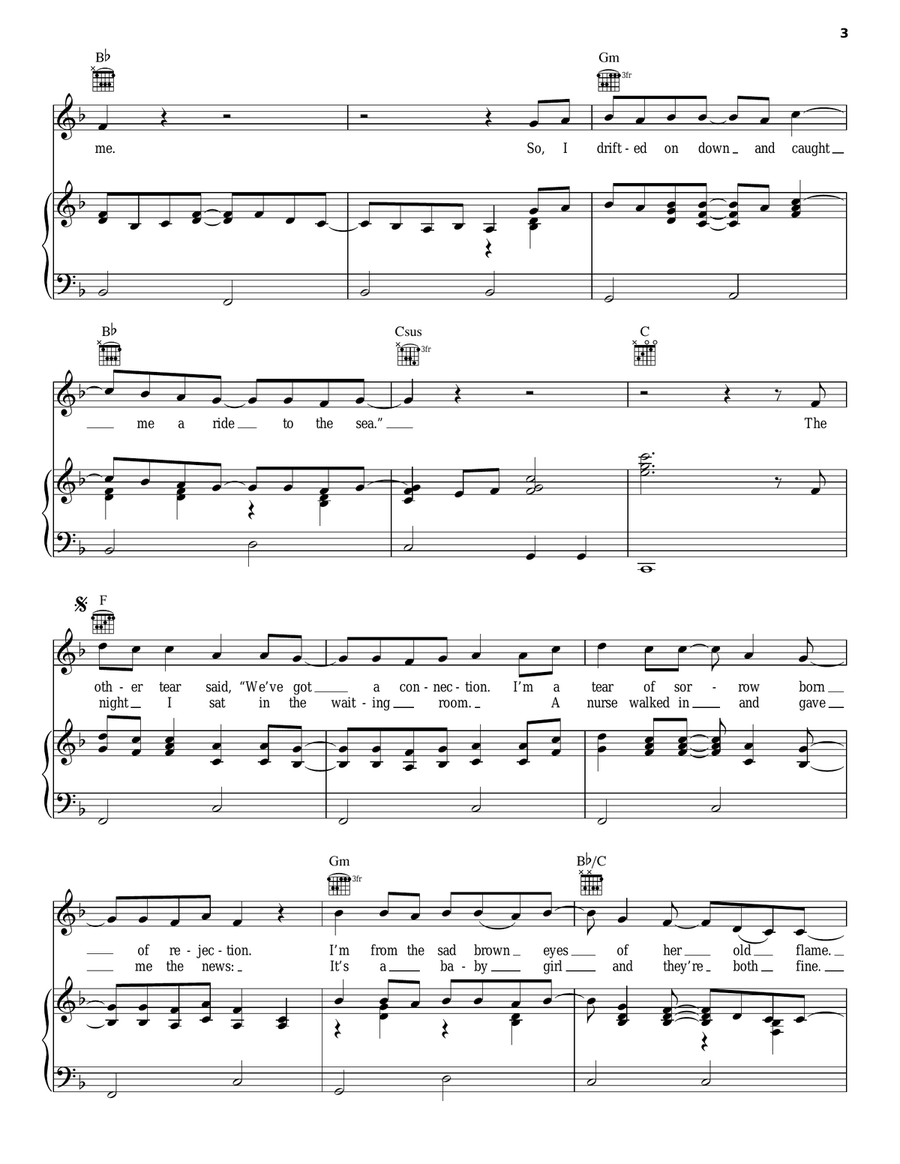 Two Teardrops Acoustic Guitar scores gallery preview page 3