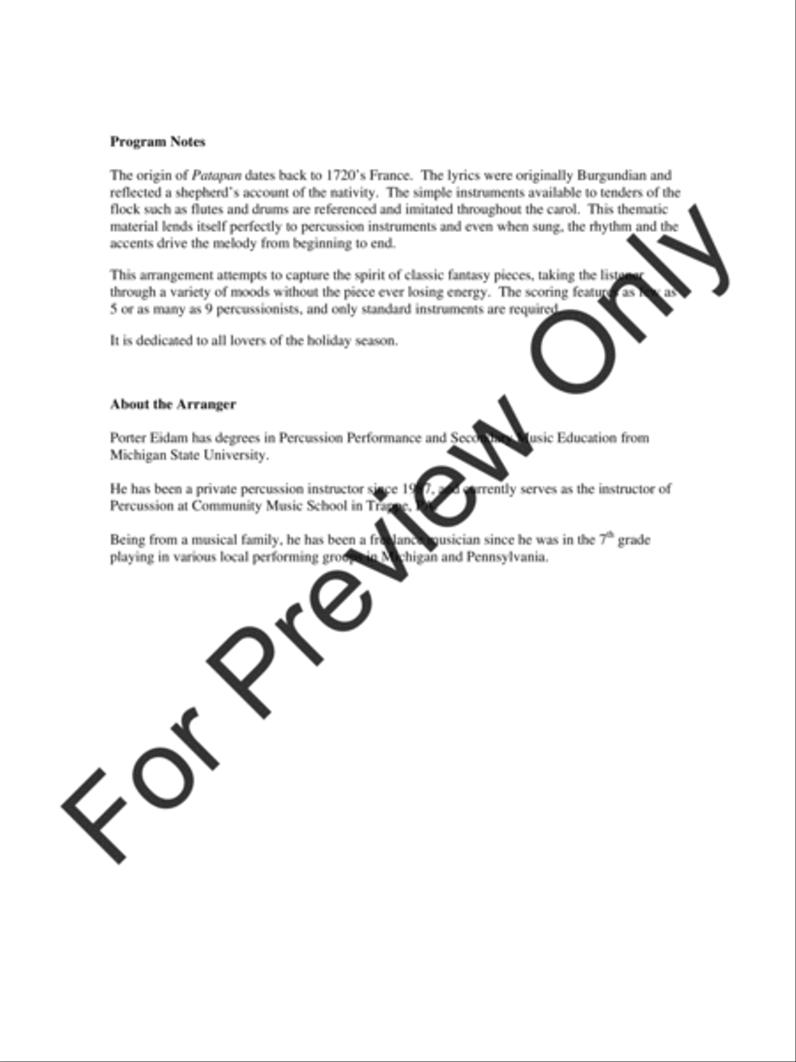 Patapan (Score) Concert Band scores gallery preview page 3