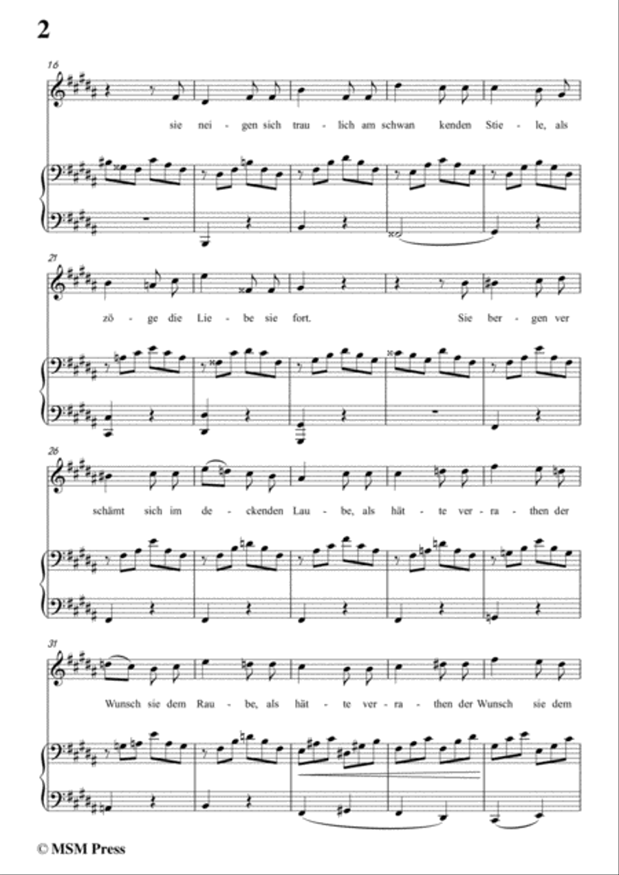 Schubert-Die Blumensprache,in B Major,Op.173 No.5,for Voice and Piano Voice Solo scores gallery preview page 4