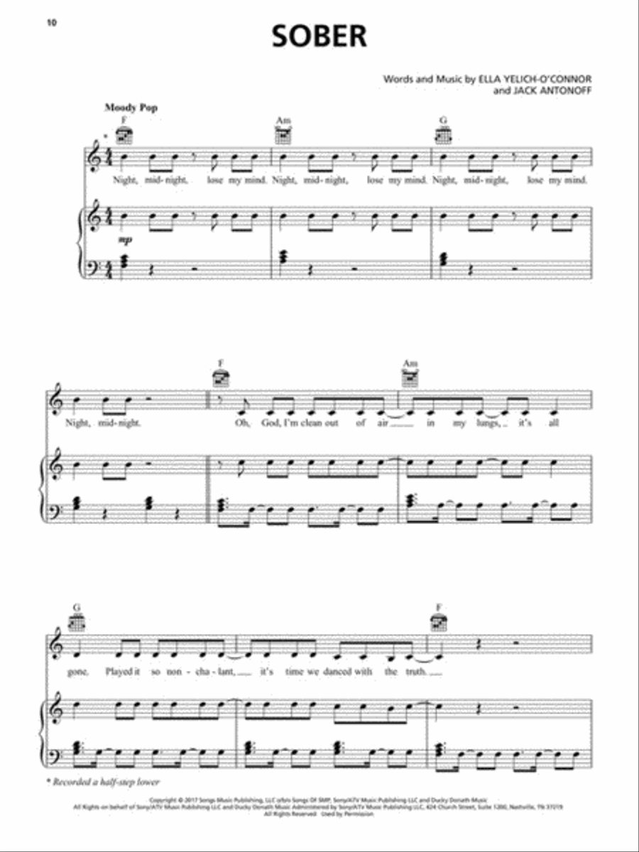 Lorde – Melodrama Piano, Vocal, Guitar scores gallery preview page 4