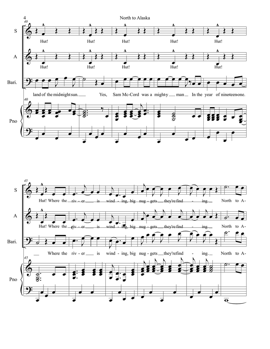 North To Alaska - Main Title 4-Part scores gallery preview page 4