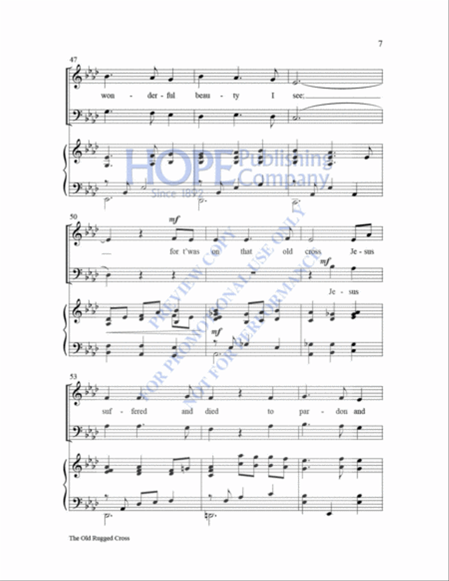 The Old Rugged Cross 4-Part scores gallery preview page 8