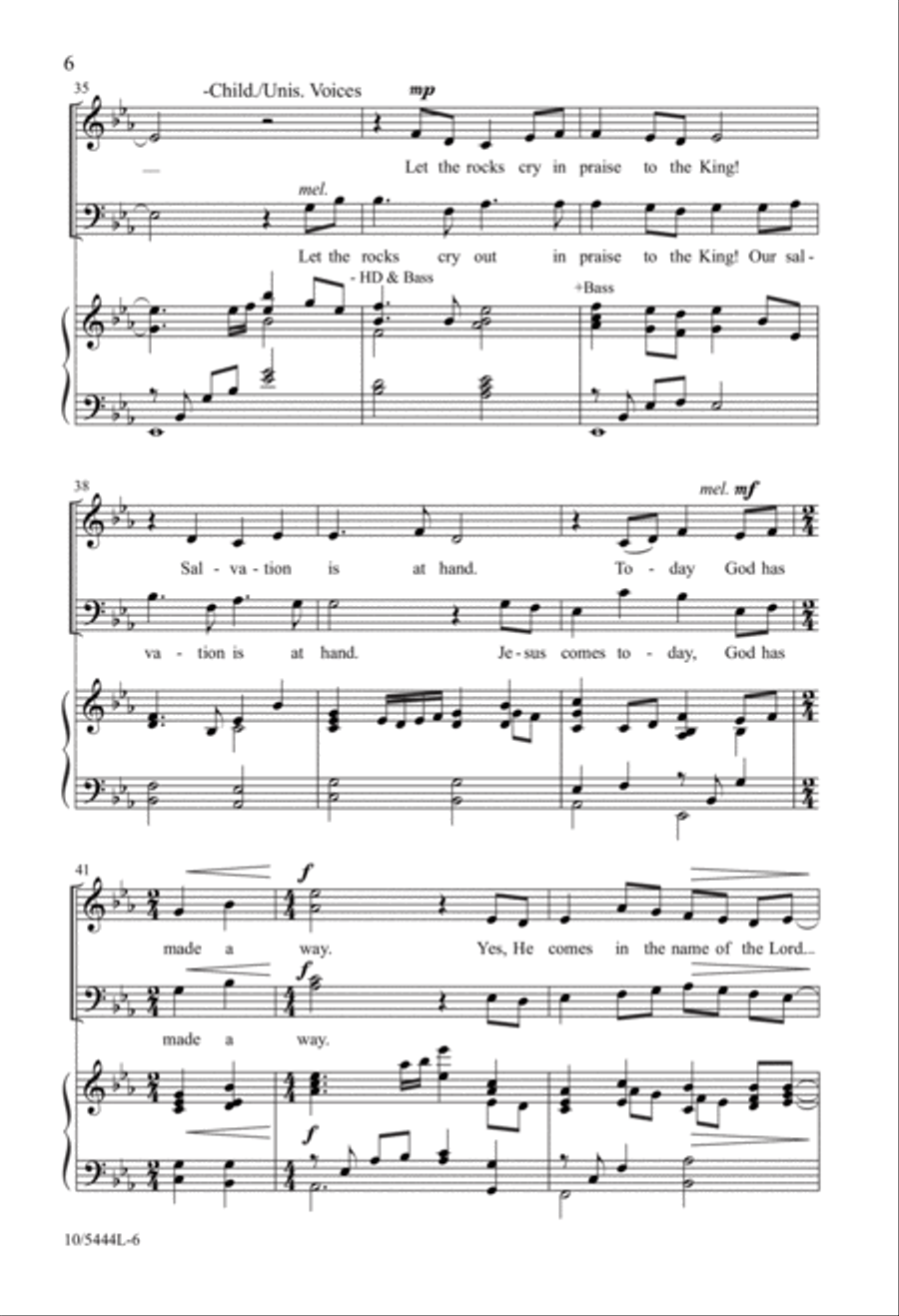 Hosanna to the King Who Comes! 4-Part scores gallery preview page 6
