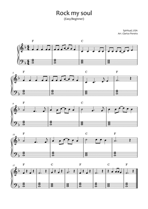 Rock my soul (Easy/Beginner Piano)