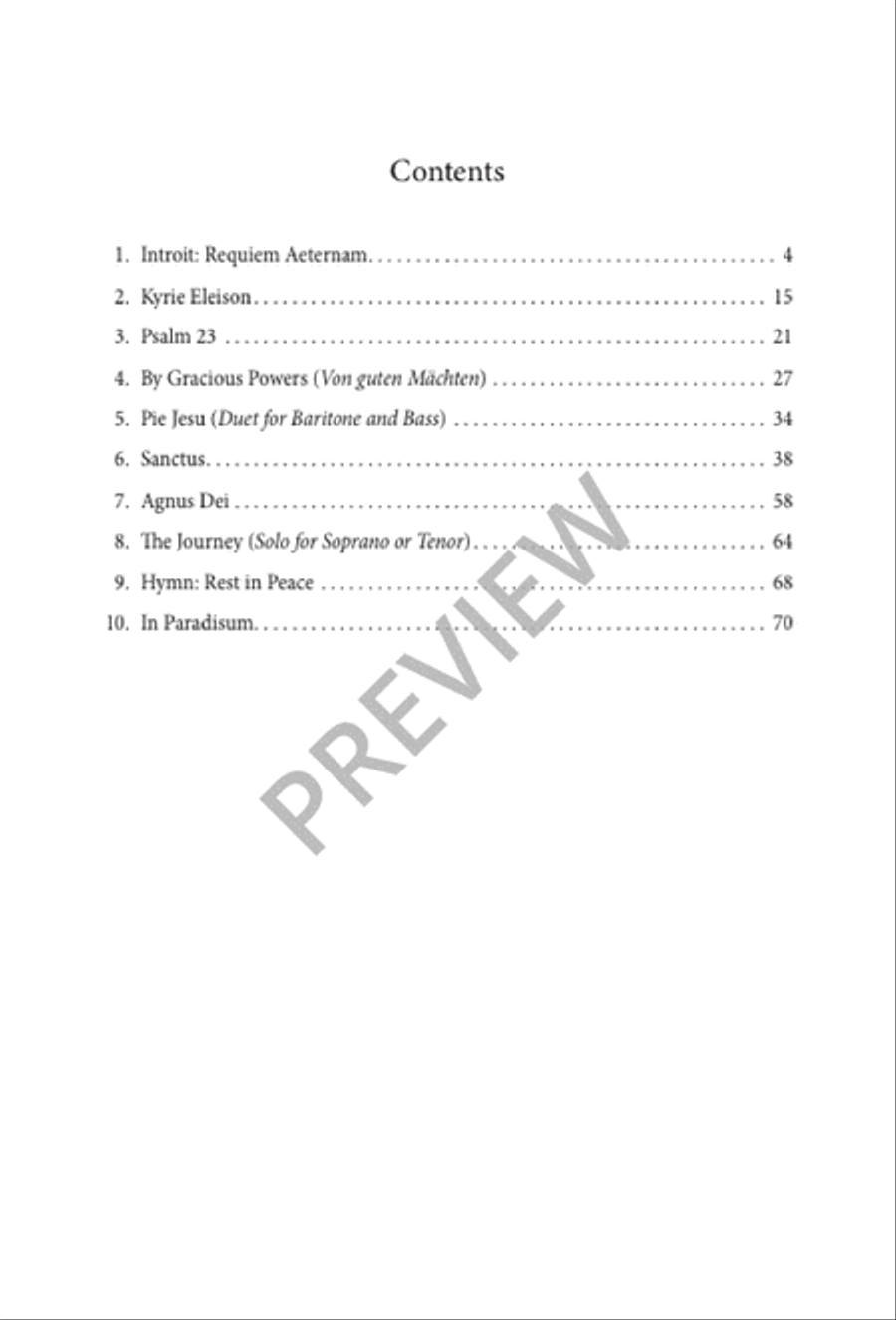 Requiem - Choral / Accompaniment edition 4-Part scores gallery preview page 5