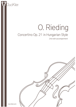 Book cover for Rieding - Concertino Op 21 in Hungarian Style, 2nd violin accompaniment