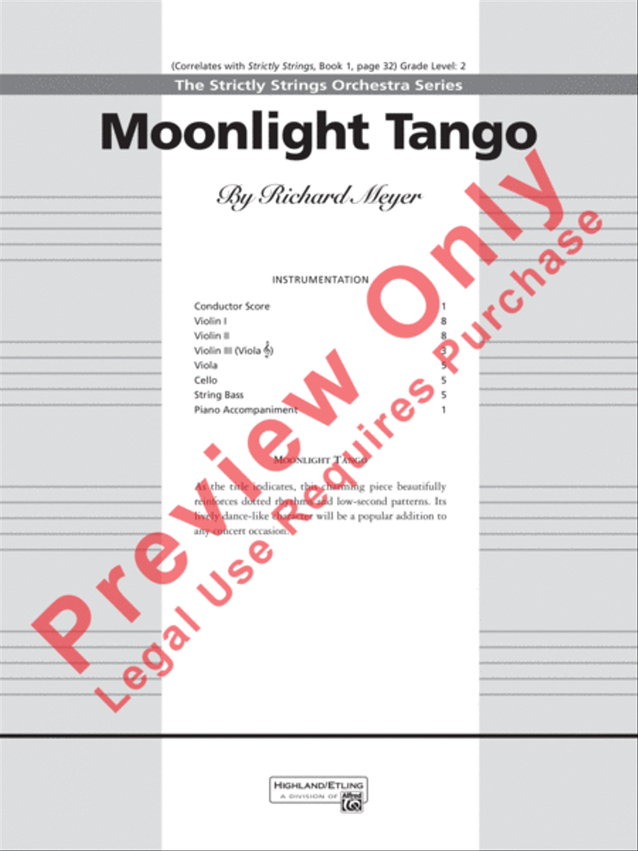Moonlight Tango String Orchestra scores gallery preview page 2