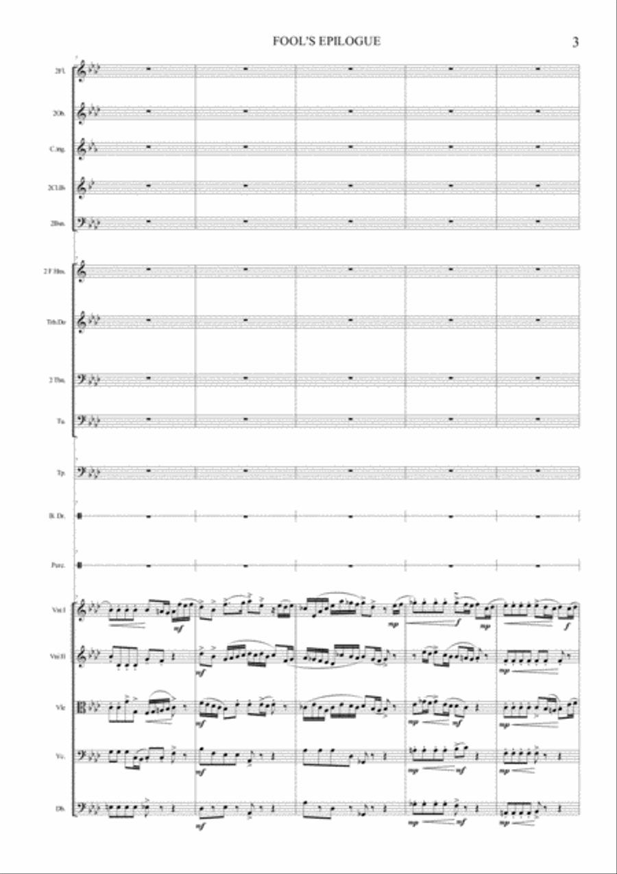 FOOL'S EPILOGUE (Luca Zabbini) - Orchestral score Full Orchestra scores gallery preview page 3